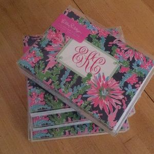 Lilly Pulitzer note cards- initials ECK